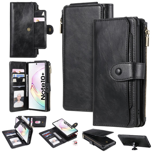 For Galaxy Note 10+ Multifunctional Retro Detachable Magnetic Horizontal Flip Leather Case with Card Slots & Holder & Wallet & Photo Frame(Black) - Galaxy Phone Cases by buy2fix | Online Shopping UK | buy2fix