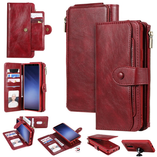 For Galaxy S9+ Multifunctional Retro Detachable Magnetic Horizontal Flip Leather Case with Card Slots & Holder & Wallet & Photo Frame(Red) - Galaxy Phone Cases by buy2fix | Online Shopping UK | buy2fix