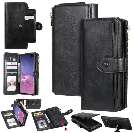 For Galaxy S10+ Multifunctional Retro Detachable Magnetic Horizontal Flip Leather Case with Card Slots & Holder & Wallet & Photo Frame(Black) - Galaxy Phone Cases by buy2fix | Online Shopping UK | buy2fix