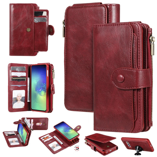 For Galaxy S10e Multifunctional Retro Detachable Magnetic Horizontal Flip Leather Case with Card Slots & Holder & Wallet & Photo Frame(Red) - Galaxy Phone Cases by buy2fix | Online Shopping UK | buy2fix