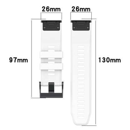 For Garmin Fenix 7 Two-color Silicone Watch Band(White Black) - Watch Bands by buy2fix | Online Shopping UK | buy2fix