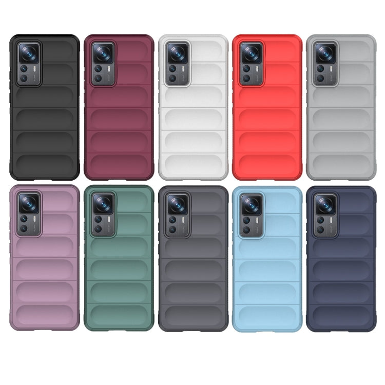 For Xiaomi 12T Pro Magic Shield TPU + Flannel Phone Case(Grey) - Xiaomi Cases by buy2fix | Online Shopping UK | buy2fix