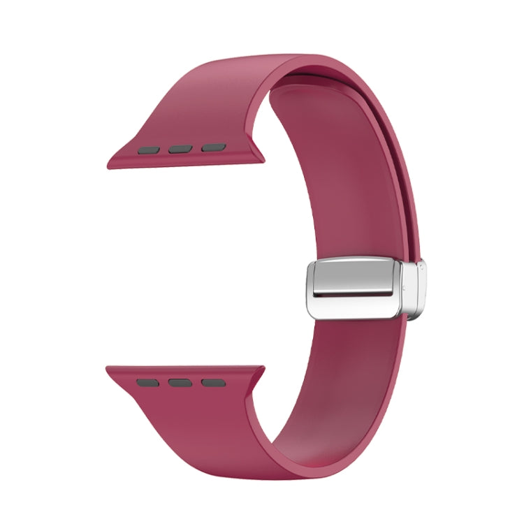 Folding Buckle Silicone Watch Band For Apple Watch Ultra 49mm(Wine Red) - Watch Bands by buy2fix | Online Shopping UK | buy2fix