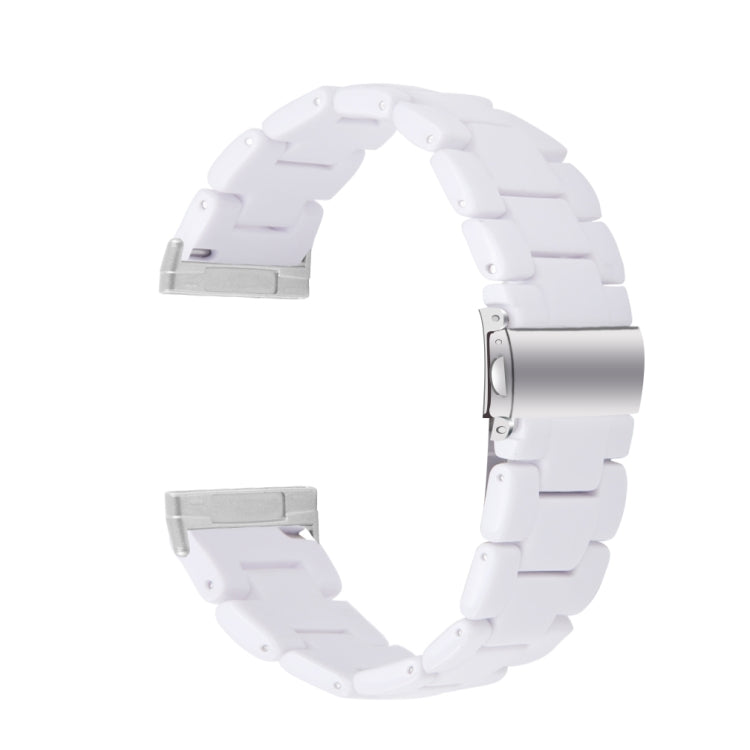 For Fitbit Versa 4 / Sense 2 Universal Resin Watch Band(White) - Watch Bands by buy2fix | Online Shopping UK | buy2fix