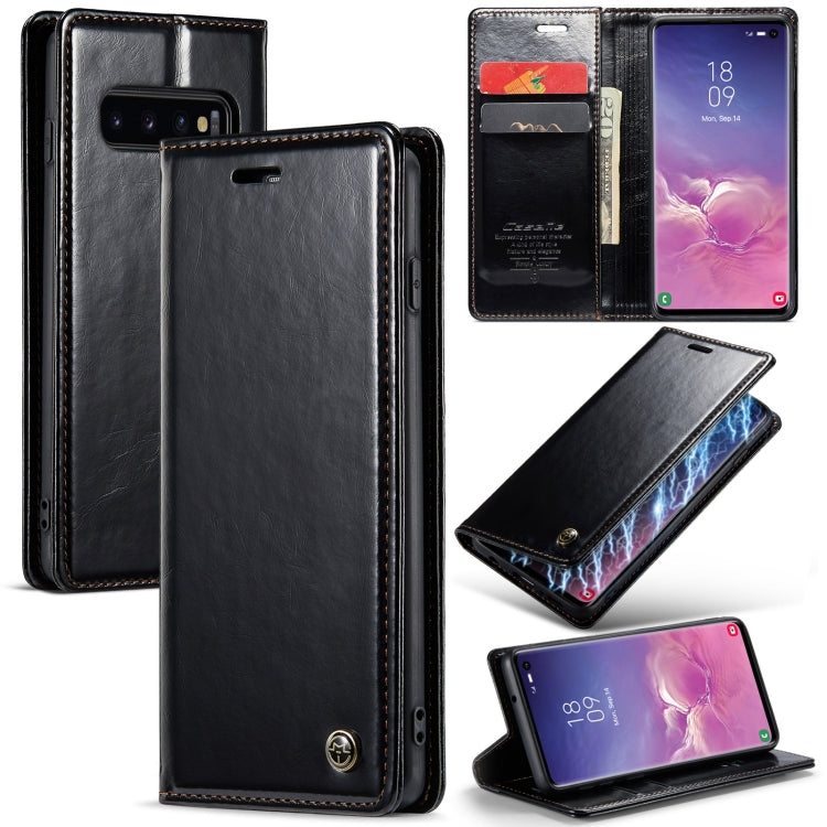 For Samsung Galaxy S10 CaseMe 003 Crazy Horse Texture Leather Phone Case(Black) - Galaxy Phone Cases by CaseMe | Online Shopping UK | buy2fix