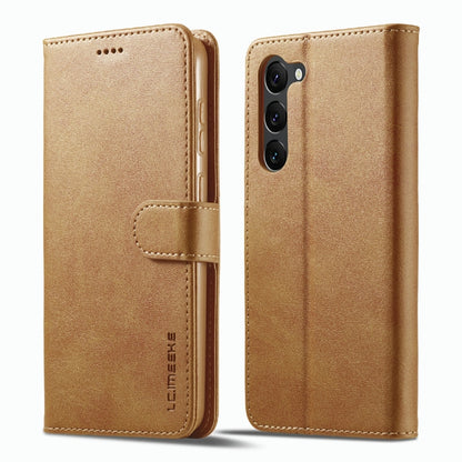 For Samsung Galaxy S23 5G LC.IMEEKE Calf Texture Horizontal Flip Leather Phone Case(Brown) - Galaxy S23 5G Cases by LC.IMEEKE | Online Shopping UK | buy2fix