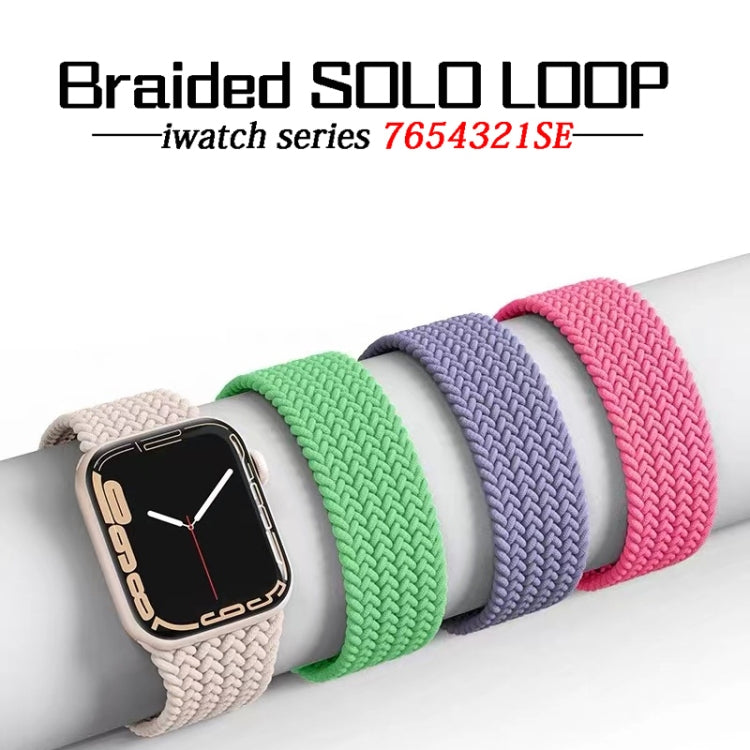 Nylon Single-turn Braided Watch Band For Apple Watch Ultra 49mm / Series 8&7 45mm / SE 2&6&SE&5&4 44mm / 3&2&1 42mm, Length:155mm (Rainbow) - Watch Bands by buy2fix | Online Shopping UK | buy2fix