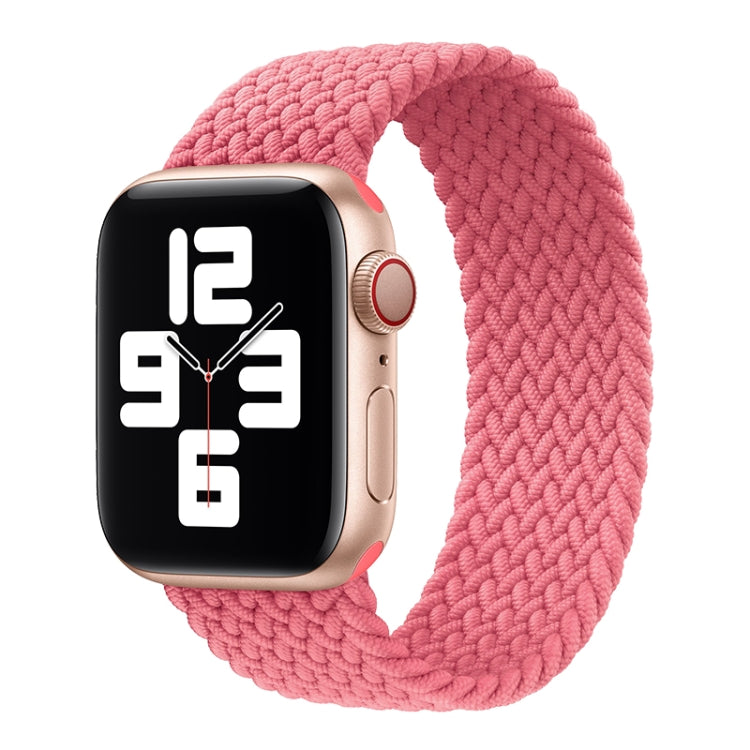 Nylon Single-turn Braided Watch Band For Apple Watch Ultra 49mm / Series 8&7 45mm / SE 2&6&SE&5&4 44mm / 3&2&1 42mm, Length:165mm(Fresh Pink) - Watch Bands by buy2fix | Online Shopping UK | buy2fix