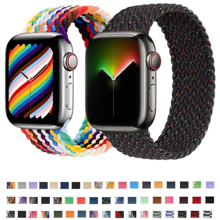 Nylon Single-turn Braided Watch Band For Apple Watch Ultra 49mm / Series 8&7 45mm / SE 2&6&SE&5&4 44mm / 3&2&1 42mm, Length:165mm(Denim Colorful) - Watch Bands by buy2fix | Online Shopping UK | buy2fix