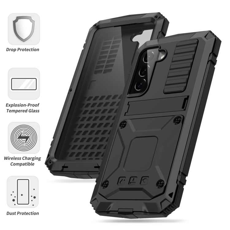 For Samsung Galaxy S23+ 5G R-JUST Life Waterproof Dustproof Shockproof Phone Case(Black) - Galaxy S23+ 5G Cases by R-JUST | Online Shopping UK | buy2fix