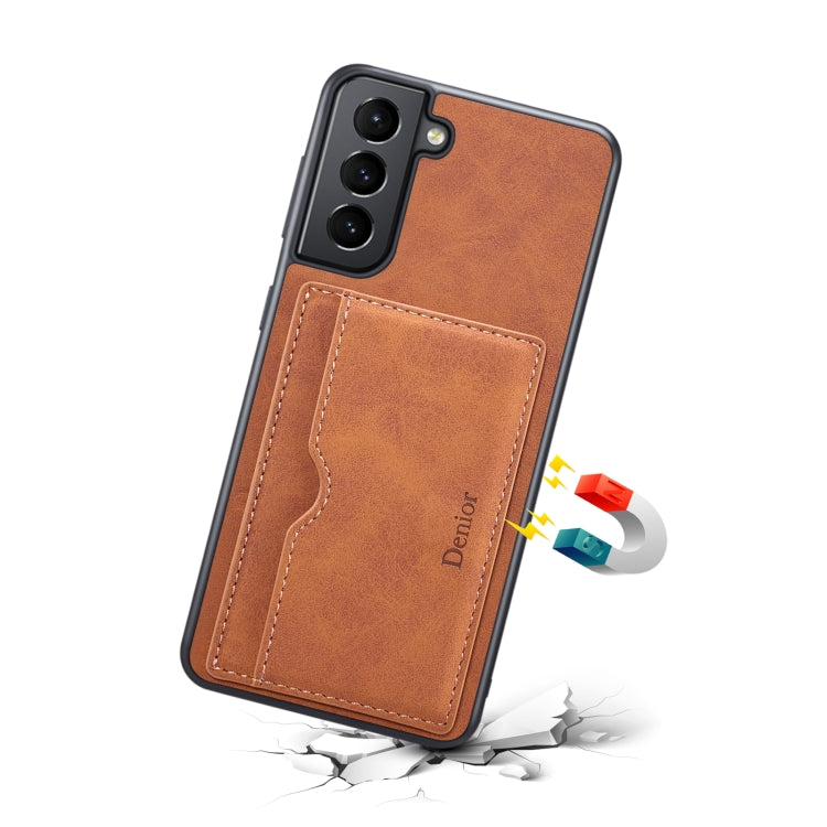 For Samsung Galaxy S23+ 5G Denior PU Single Card Slot Holder Phone Case(Brown) - Galaxy S23+ 5G Cases by Denior | Online Shopping UK | buy2fix