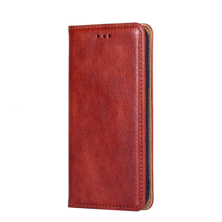 For OnePlus 11 Gloss Oil Solid Color Magnetic Leather Phone Case(Brown) - OnePlus Cases by buy2fix | Online Shopping UK | buy2fix