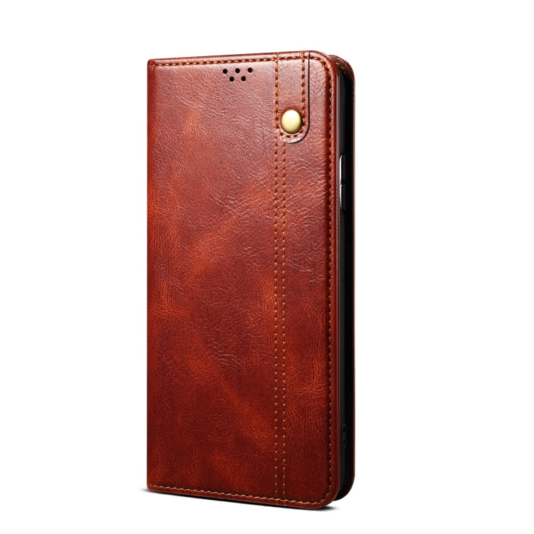 For OnePlus 11 Oil Wax Crazy Horse Texture Leather Phone Case(Brown) - OnePlus Cases by buy2fix | Online Shopping UK | buy2fix