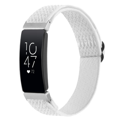 For Fitbit Inspire 2 Buckle Wave Braided Nylon Watch Band(White) - Watch Bands by buy2fix | Online Shopping UK | buy2fix