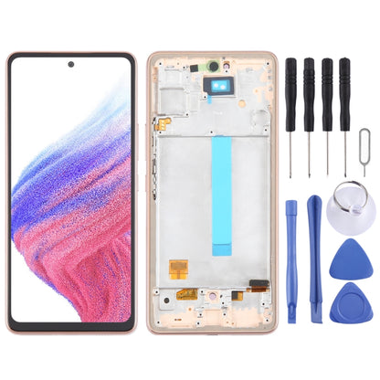 For Samsung Galaxy A53 5G SM-A536 6.48 inch OLED LCD Screen Digitizer Full Assembly with Frame (Gold) - Galaxy A Series Parts by buy2fix | Online Shopping UK | buy2fix