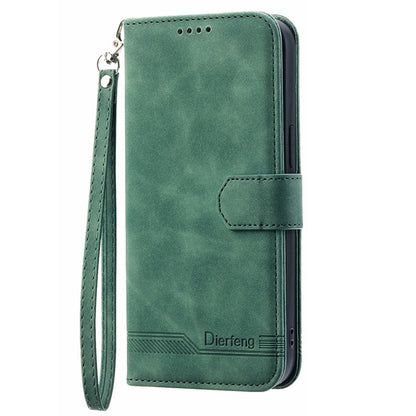 For OPPO Reno7 5G Dierfeng Dream Line Leather Phone Case(Green) - OPPO Cases by buy2fix | Online Shopping UK | buy2fix