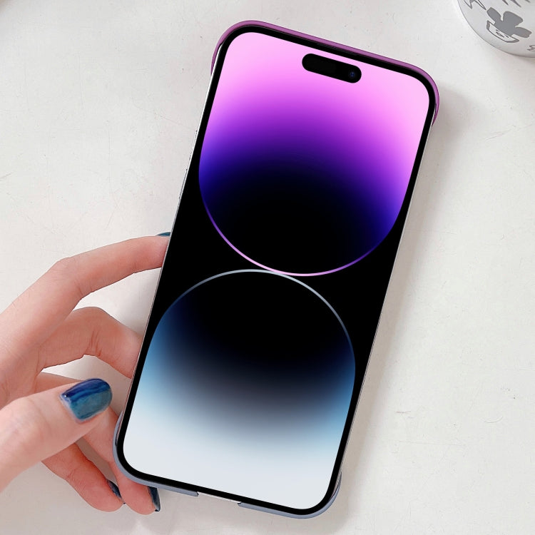 For iPhone 12 Pro Frameless Skin Feel Gradient Phone Case(Light Purple + Light Blue) - iPhone 12 / 12 Pro Cases by buy2fix | Online Shopping UK | buy2fix