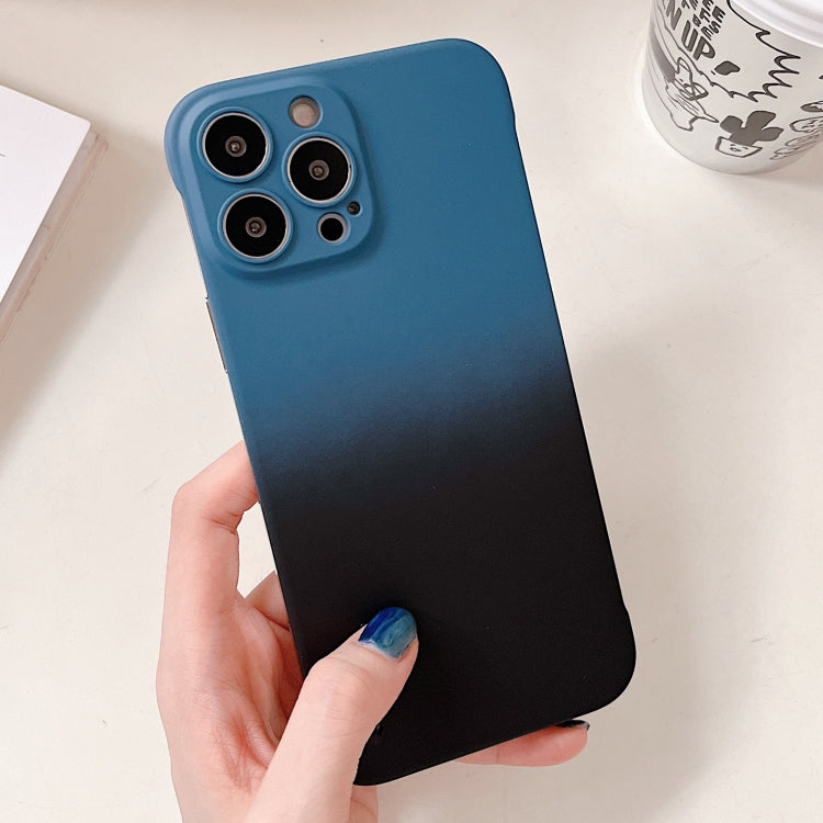 For iPhone XS Max Frameless Skin Feel Gradient Phone Case(Blue + Black) - More iPhone Cases by buy2fix | Online Shopping UK | buy2fix