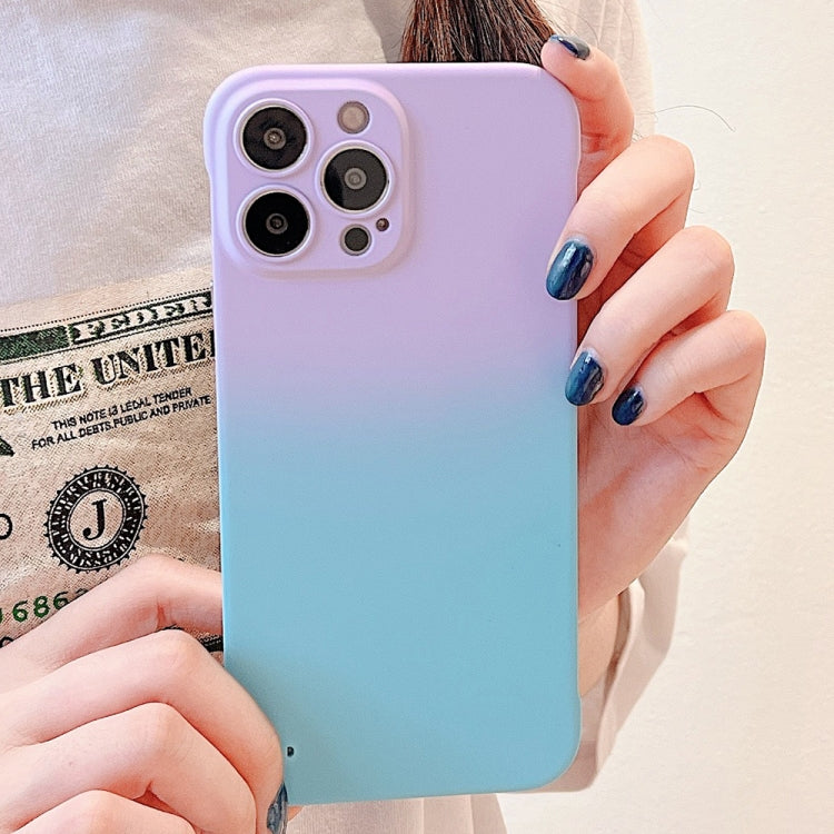 For iPhone XS Max Frameless Skin Feel Gradient Phone Case(Light Purple + Light Blue) - More iPhone Cases by buy2fix | Online Shopping UK | buy2fix