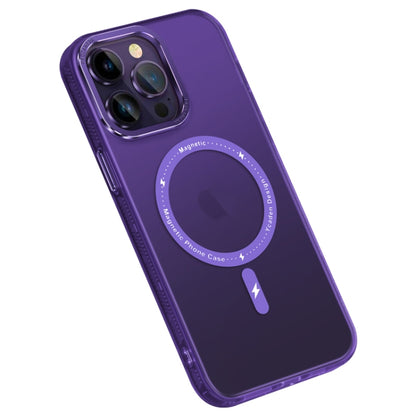 For iPhone 14 Colorful Series TPU+PC Magsafe Magnetic Phone Case(Purple) - iPhone 14 Cases by buy2fix | Online Shopping UK | buy2fix