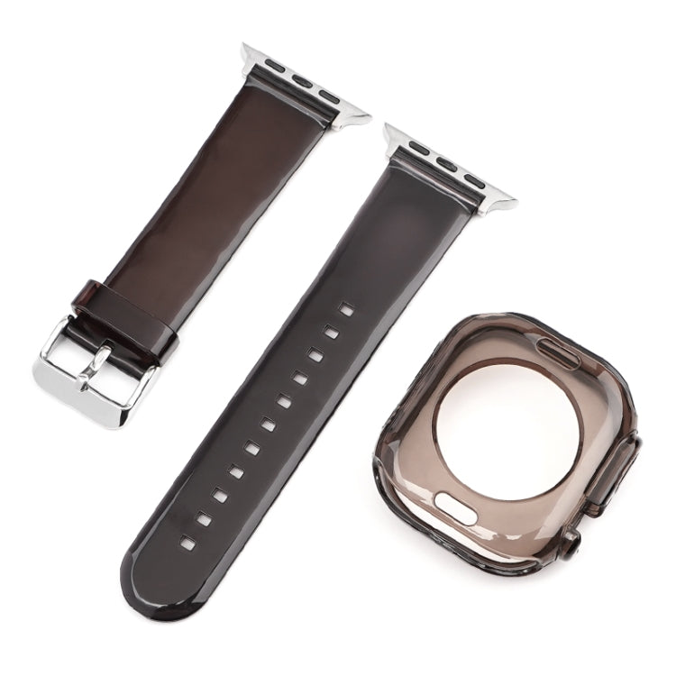 For Apple Watch Ultra 49mm Glacier Jelly Clear TPU Case Watch Band(Black) - Watch Bands by buy2fix | Online Shopping UK | buy2fix