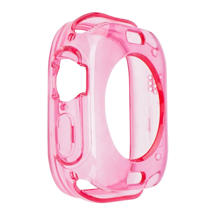 For Apple Watch Ultra 49mm Glacier Jelly Clear TPU Case Watch Band(Rose Red) - Watch Bands by buy2fix | Online Shopping UK | buy2fix