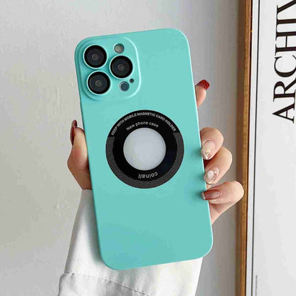 For iPhone 13 Pro Max Skin Feel CD Texture MagSafe Magnetic Phone Case(Sky Blue) - iPhone 13 Pro Max Cases by buy2fix | Online Shopping UK | buy2fix