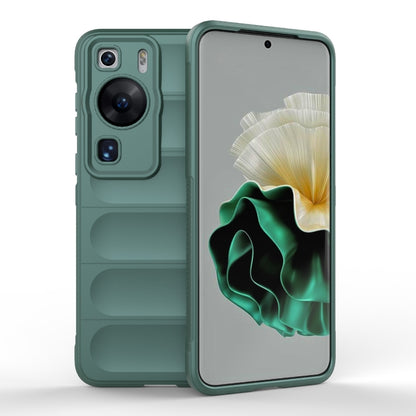 For Huawei P60 Magic Shield TPU + Flannel Phone Case(Dark Green) - Huawei Cases by buy2fix | Online Shopping UK | buy2fix