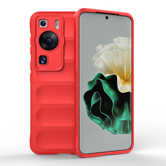 For Huawei P60 Magic Shield TPU + Flannel Phone Case(Red) - Huawei Cases by buy2fix | Online Shopping UK | buy2fix