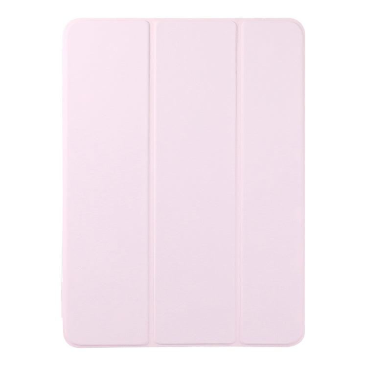 For iPad Air 13 2024 / Pro 12.9 2020 Non-buckle Double-sided Magnetic Flip Leather Tablet Case With Holder & Sleep / Wake-up Function(Pink) - iPad Pro 12.9 (2020) Cases by buy2fix | Online Shopping UK | buy2fix