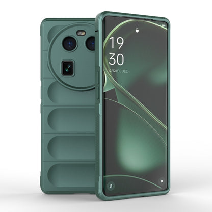 For OPPO Find X6 5G Magic Shield TPU + Flannel Phone Case(Dark Green) - OPPO Cases by buy2fix | Online Shopping UK | buy2fix