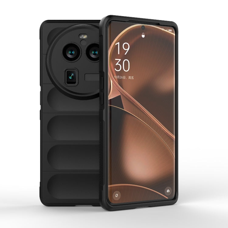 For OPPO Find X6 Pro 5G Magic Shield TPU + Flannel Phone Case(Black) - OPPO Cases by buy2fix | Online Shopping UK | buy2fix