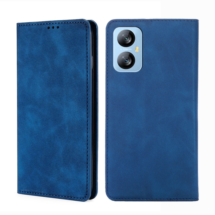 For Blackview A52 Skin Feel Magnetic Horizontal Flip Leather Phone Case(Blue) - More Brand by buy2fix | Online Shopping UK | buy2fix