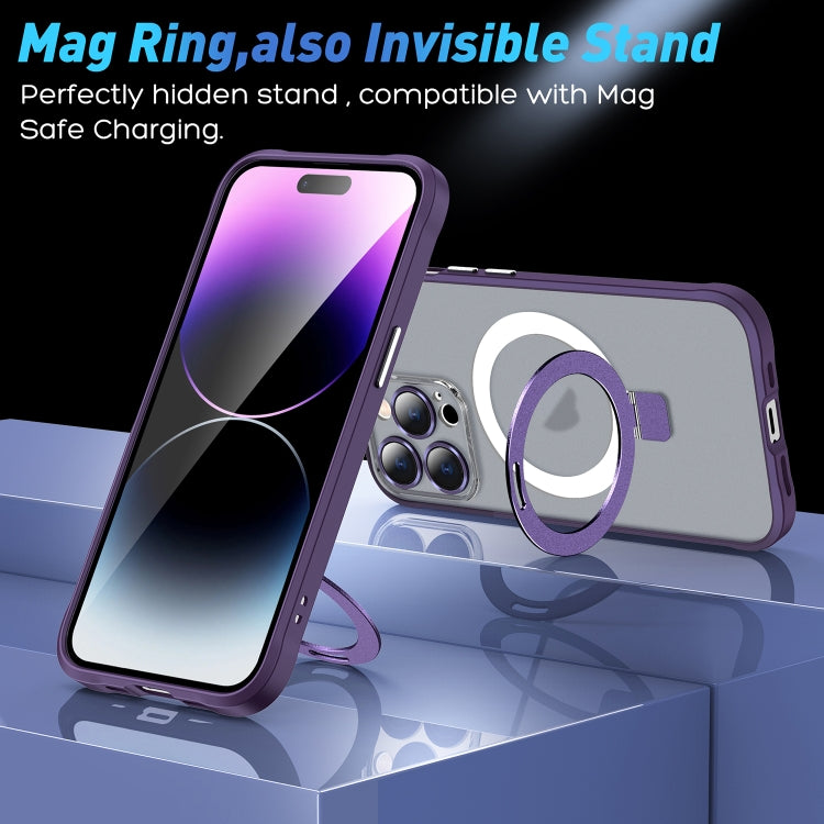 For iPhone 11 Pro Max Metal Eyes Series MagSafe Magnetic Holder Phone Case(Silver) - iPhone 11 Pro Max Cases by buy2fix | Online Shopping UK | buy2fix