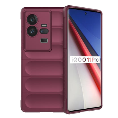 For vivo iQOO 11 Pro 5G Magic Shield TPU + Flannel Phone Case(Wine Red) - vivo Cases by buy2fix | Online Shopping UK | buy2fix