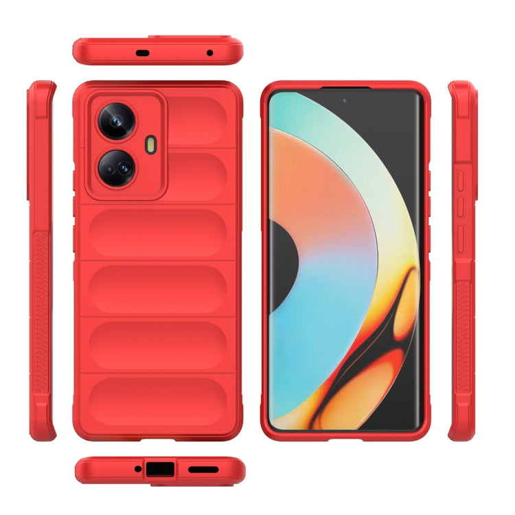 For Realme 10 Pro+ 5G Magic Shield TPU + Flannel Phone Case(Wine Red) - Realme Cases by buy2fix | Online Shopping UK | buy2fix