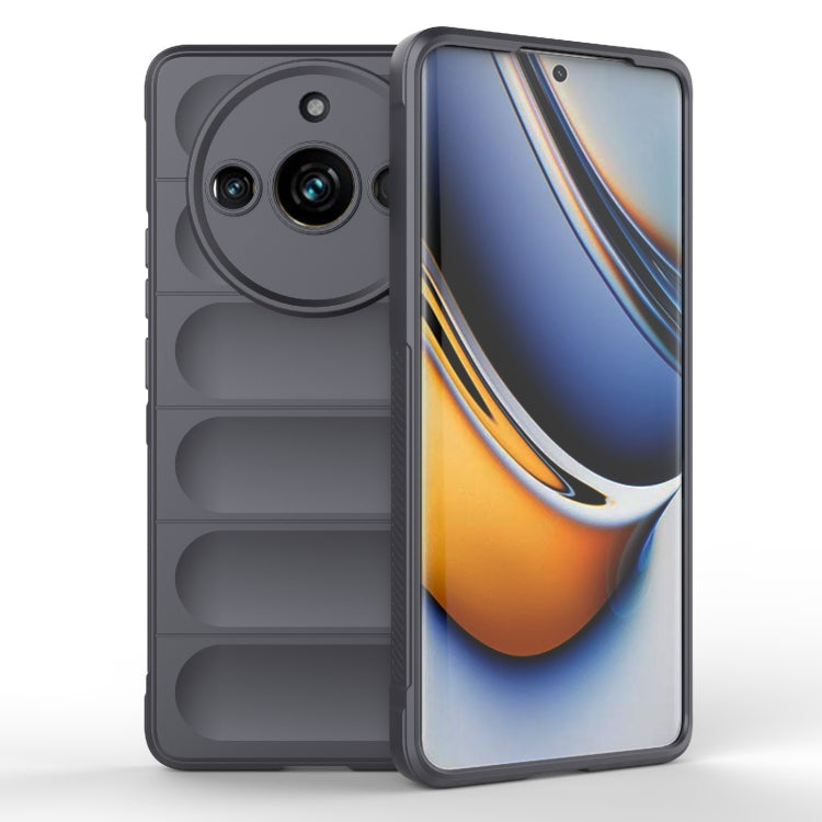 For Realme 11 Pro 5G/11 Pro+ 5G Magic Shield TPU + Flannel Phone Case(Dark Grey) - Realme Cases by buy2fix | Online Shopping UK | buy2fix