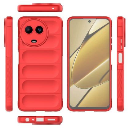 For Realme 11 5G Global Magic Shield TPU + Flannel Phone Case(Red) - Realme Cases by buy2fix | Online Shopping UK | buy2fix