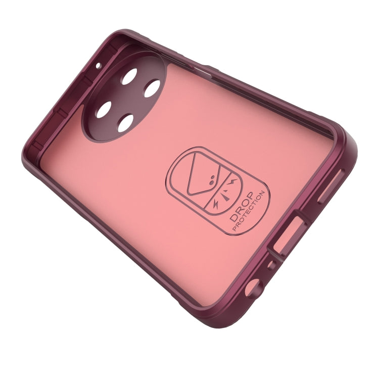 For Realme 11 4G Global Magic Shield TPU + Flannel Phone Case(Wine Red) - Realme Cases by buy2fix | Online Shopping UK | buy2fix