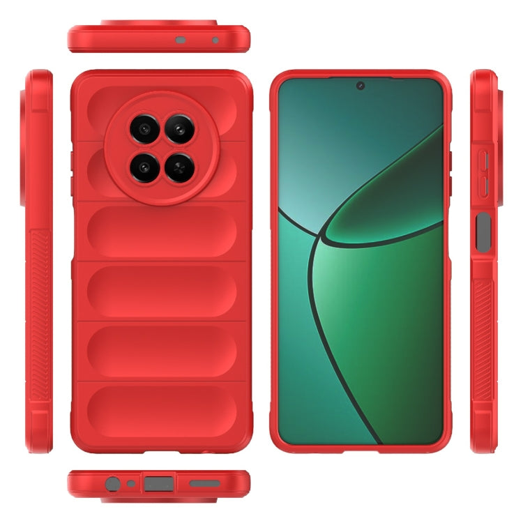 For Realme 12 5G Global Magic Shield TPU + Flannel Phone Case(Red) - Realme Cases by buy2fix | Online Shopping UK | buy2fix