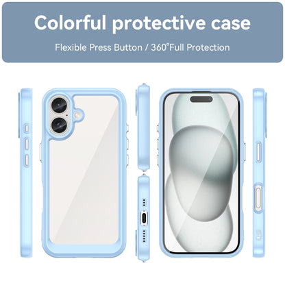 For iPhone 16 Plus Colorful Series Acrylic + TPU Phone Case(Blue) - iPhone 16 Plus Cases by buy2fix | Online Shopping UK | buy2fix