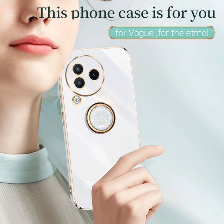 For Xiaomi Civi 3 5G XINLI Straight Edge 6D Electroplate TPU Phone Case with Ring Holder(Mint Green) - Xiaomi Cases by XINLI | Online Shopping UK | buy2fix