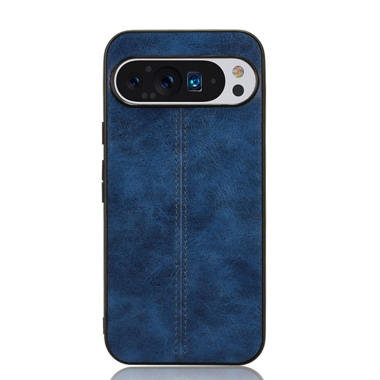 For Google Pixel 9 Sewing Cow Pattern Skin PC + PU + TPU Phone Case(Blue) - Google Cases by buy2fix | Online Shopping UK | buy2fix