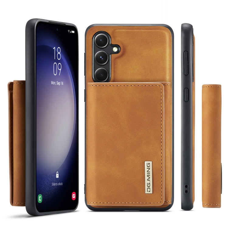 For Samsung Galaxy S23 FE 5G DG.MING M1 Series 3-Fold Multi Card Wallet + Magnetic Phone Case(Brown) - Galaxy S23 FE 5G Cases by DG.MING | Online Shopping UK | buy2fix