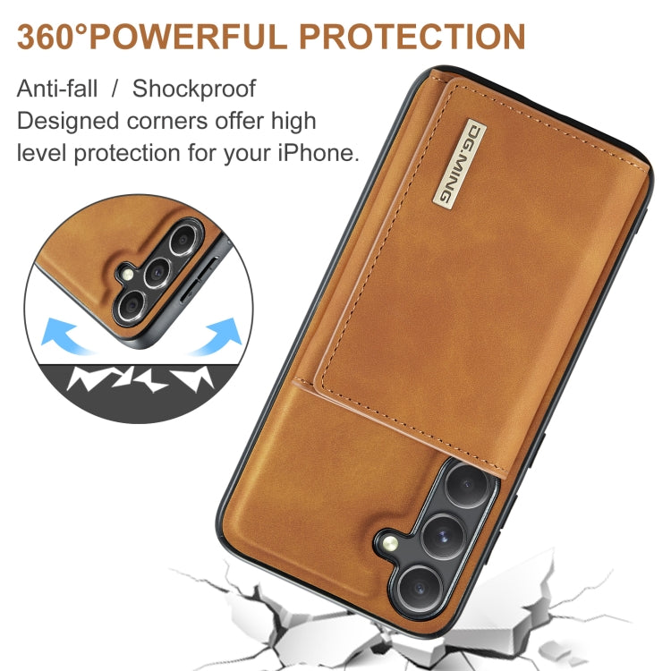 For Samsung Galaxy S24 5G DG.MING M1 Series 3-Fold Multi Card Wallet + Magnetic Phone Case(Brown) - Galaxy S24 5G Cases by DG.MING | Online Shopping UK | buy2fix