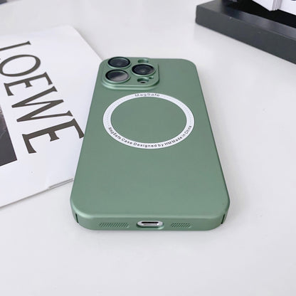 For iPhone 11 Magsafe Magnetic PC Shockproof Phone Case With Camera Lens(Green) - iPhone 11 Cases by buy2fix | Online Shopping UK | buy2fix