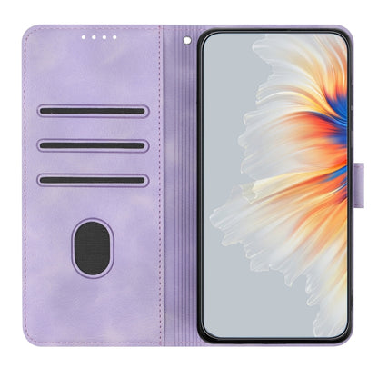 For OnePlus 12 Heart Pattern Skin Feel Leather Phone Case(Purple) - OnePlus Cases by buy2fix | Online Shopping UK | buy2fix