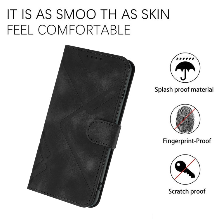 For Google Pixel 9 Line Pattern Skin Feel Leather Phone Case(Black) - Google Cases by buy2fix | Online Shopping UK | buy2fix