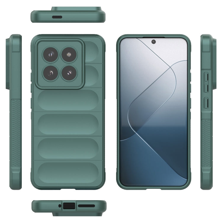 For Xiaomi 14 Pro 5G Magic Shield TPU + Flannel Phone Case(Dark Green) - 14 Pro Cases by buy2fix | Online Shopping UK | buy2fix