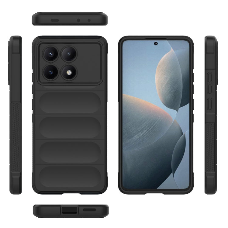 For Xiaomi Redmi K70E 5G Magic Shield TPU + Flannel Phone Case(Black) - K70E Cases by buy2fix | Online Shopping UK | buy2fix